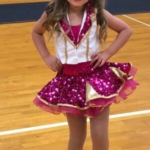 Weissman Fuchsia and Gold Dance Costume